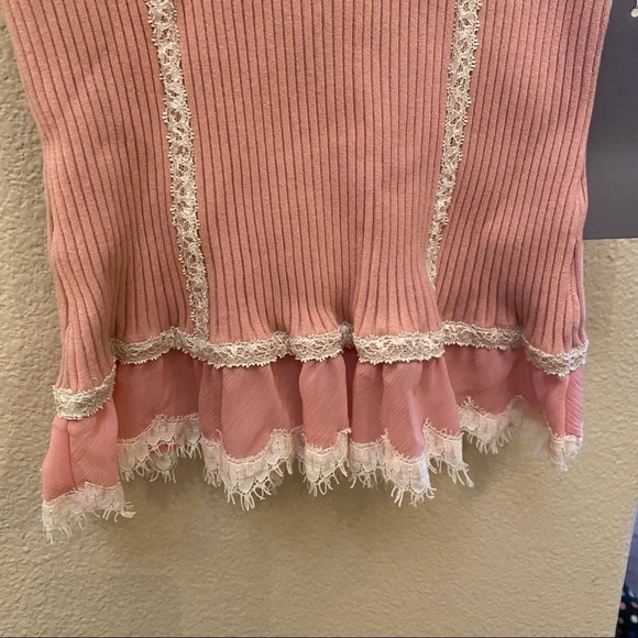 NWT~KENAR Women Light Pink Lace Tank Top Size Small - Picture 3 of 6